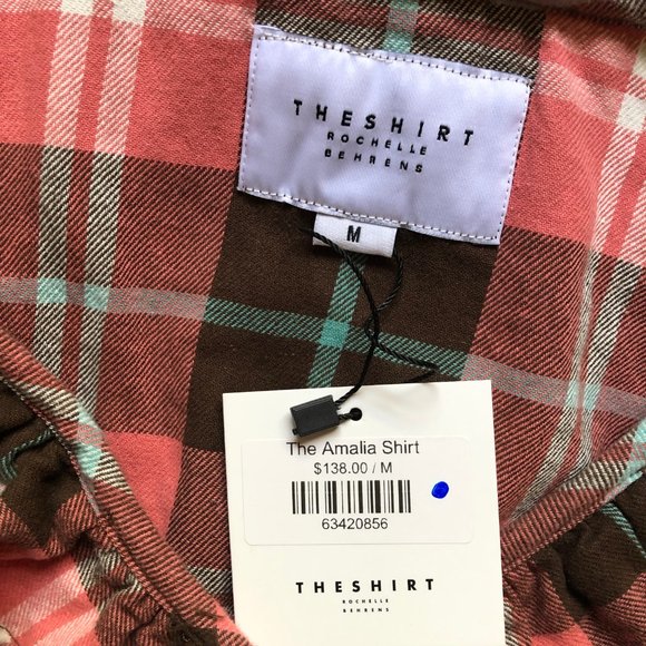 The Shirt by Rochelle Behrens Pink and Brown Plaid Top - Picture 6 of 6